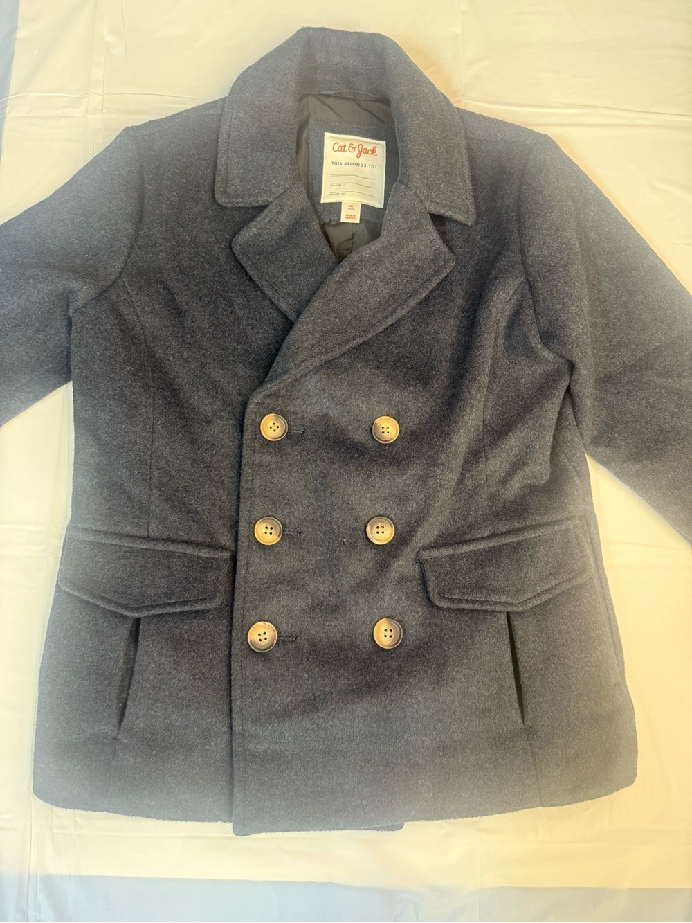 Cat &‎ Jack Navy Blue Kids Coat - Classic Peacoat Label